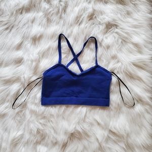 ROYAL BLUE CRISS CROSS CROPPED TANK